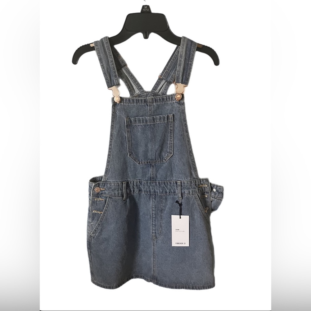 Forever 21 blue denim overalls dress new w/ tags